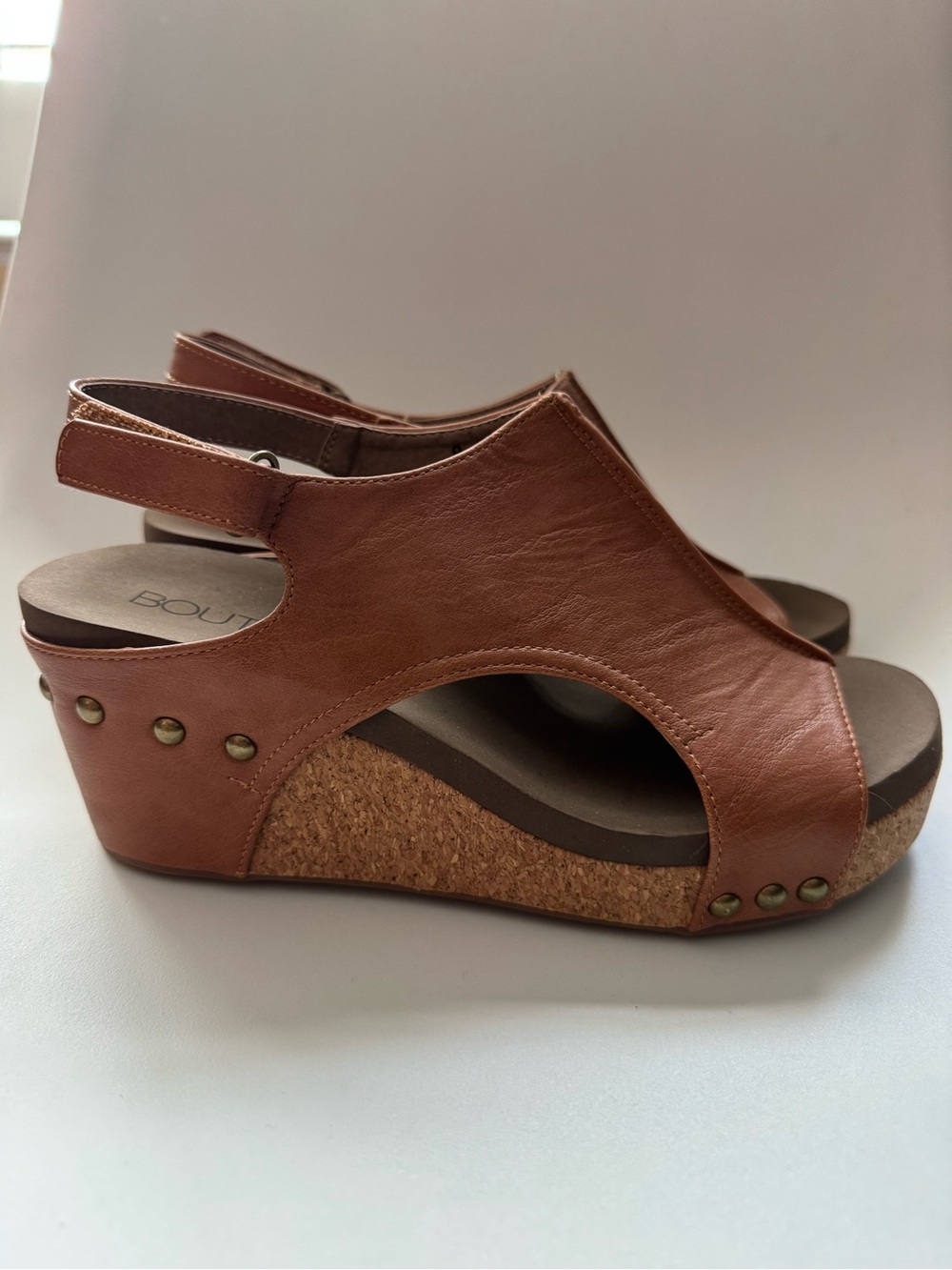 Corkys Brown Open-Toe Leather Slingback Sandals